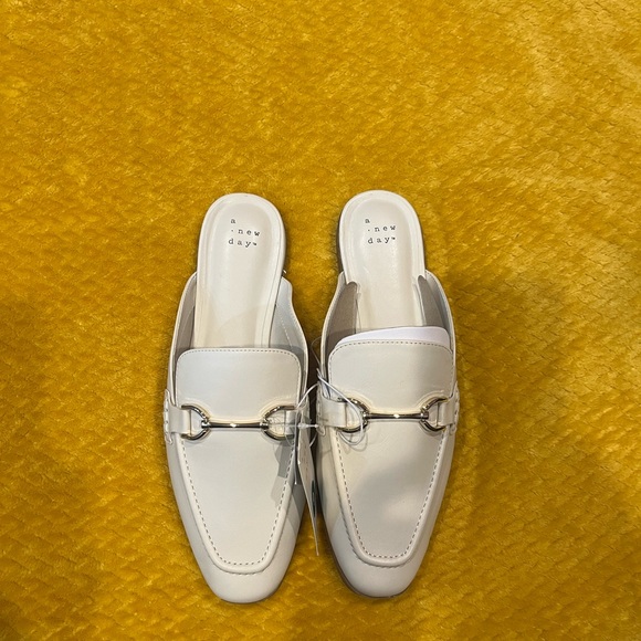 a new day Shoes - A New Day Women's Cream Mules with Silver Accent
